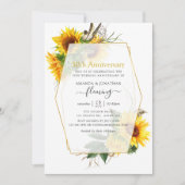 Sonnenblumen Geometric 50. Hochzeitstag Einladung (Vorderseite)