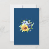 Sonnenblumen Geometric Dusty Blue Navy Floral Wedd Save The Date (Rückseite)