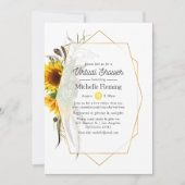 Sonnenblumen Geometric Virtual Bridal oder Babydus Einladung (Vorderseite)
