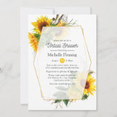 Sonnenblumen Geometric Virtual Bridal oder Babydus Einladung (Vorderseite)