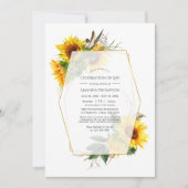 Sonnenblumen Geometrisches Foto des Lebens Einladung (Vorderseite)