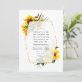 Sonnenblumen Geometrisches Foto des Lebens Einladung (Stehend Vorderseite)