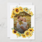 Sonnenblumen Geometrisches Herbst-Foto Hochzeit Einladung (Rückseite)