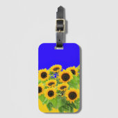 Sonnenblumen Gepäckmarke - ukrainische Flaggenfarb Gepäckanhänger (Vorderseite Vertikal)