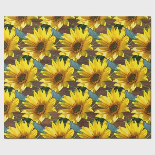 Sonnenblumen Geschenkpapier (Saum)
