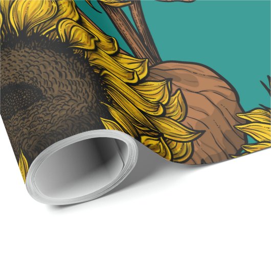 Sonnenblumen Geschenkpapier (Rolleneckpunkt)