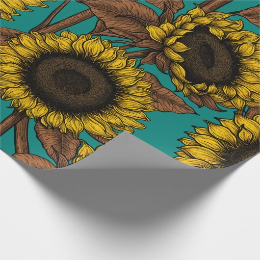 Sonnenblumen Geschenkpapier (Ecke)