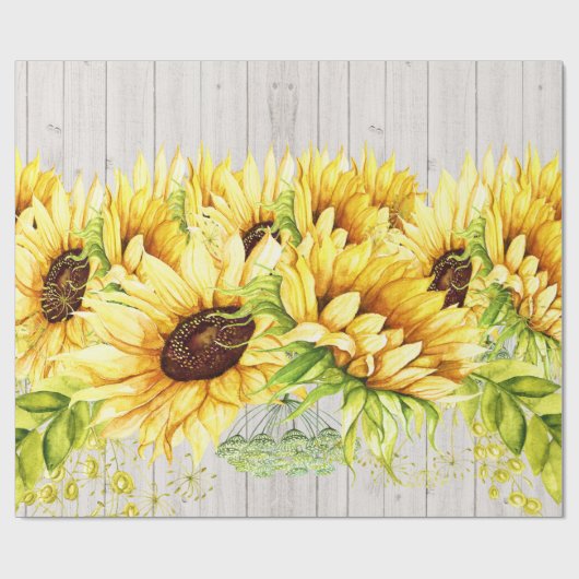 Sonnenblumen Geschenkpapier (Flach)