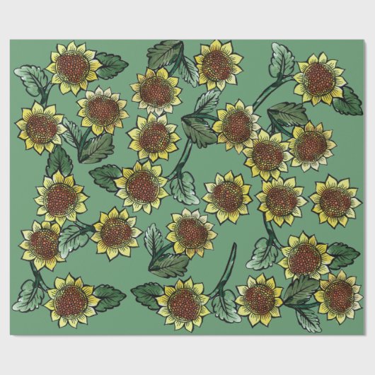 Sonnenblumen Geschenkpapier (Flach)