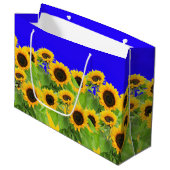 Sonnenblumen-Geschenktasche Große Geschenktüte (Vorderseite Schrägansicht)