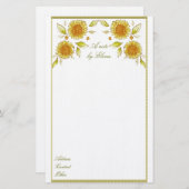 Sonnenblumen Geschirr Briefpapier (Vorne/Hinten)