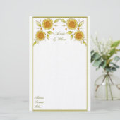 Sonnenblumen Geschirr Briefpapier (Stehend Vorderseite)