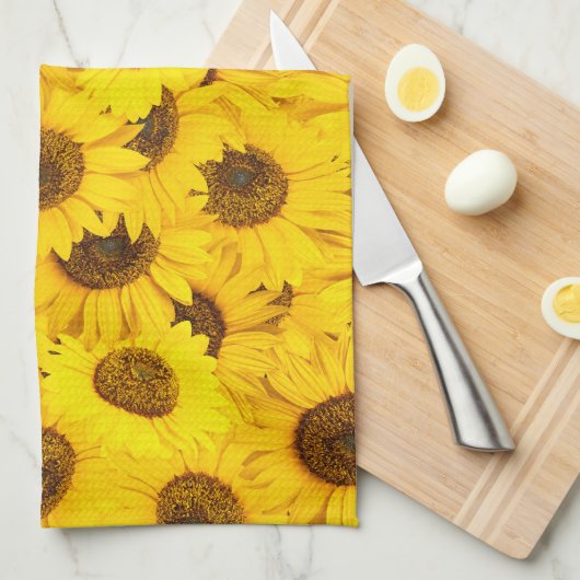 Sonnenblumen Geschirrtuch (Viertel Falte)