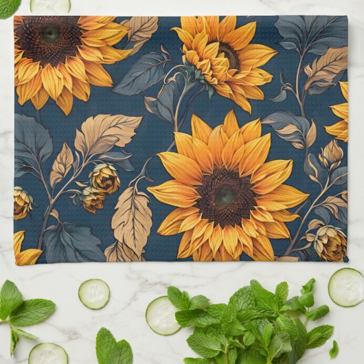 Sonnenblumen Geschirrtuch (Gefaltet)