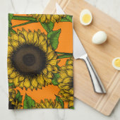 Sonnenblumen Geschirrtuch (Viertel Falte)