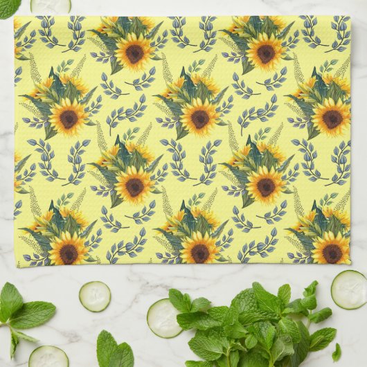 Sonnenblumen Geschirrtuch (Gefaltet)