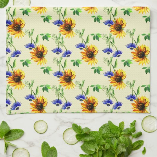 Sonnenblumen Geschirrtuch (Gefaltet)