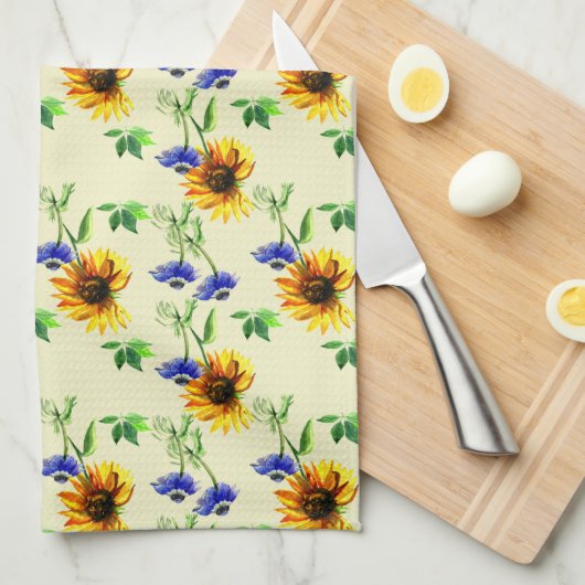 Sonnenblumen Geschirrtuch (Viertel Falte)