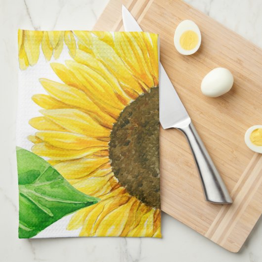 Sonnenblumen Geschirrtuch (Viertel Falte)