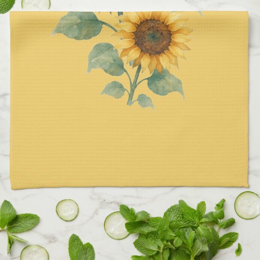 Sonnenblumen Geschirrtuch (Gefaltet)