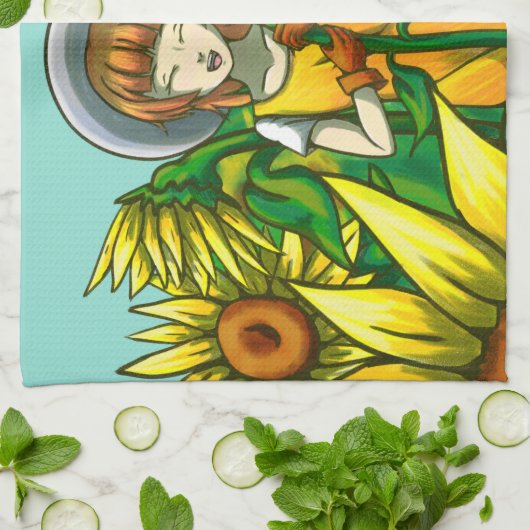 Sonnenblumen Geschirrtuch (Gefaltet)