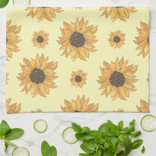 Sonnenblumen Geschirrtuch (Gefaltet)