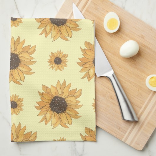 Sonnenblumen Geschirrtuch (Viertel Falte)