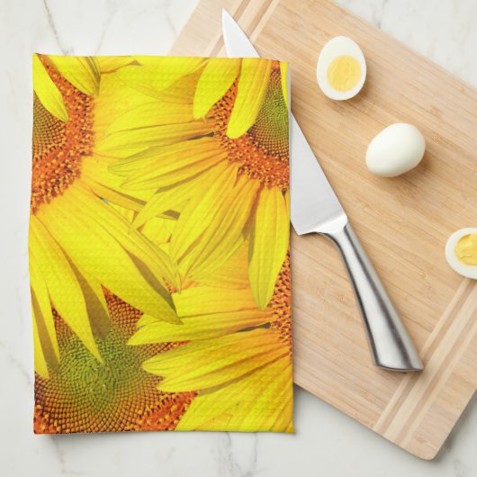 Sonnenblumen Geschirrtuch (Viertel Falte)