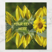 Sonnenblumen-Geschmackskust. Set für Textbezeichnu Weinetikett (Einzelnes Label)