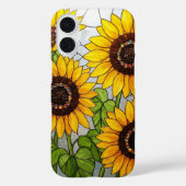 Sonnenblumen Gestaltete Glaswirkung Case-Mate iPhone Hülle (Rückseite)