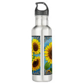 Sonnenblumen gestrichen edelstahlflasche (Rückseite)