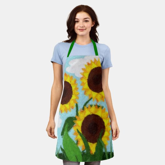 Sonnenblumen gestrichen schürze (Getragen)