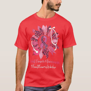 Sonnenblumen Gesundheitsarbeiter Ribbon Brustkrebs T-Shirt
