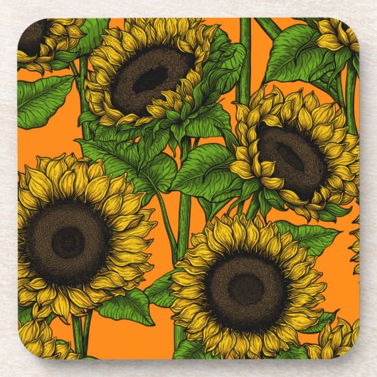 Sonnenblumen Getränkeuntersetzer (Vorderseite)