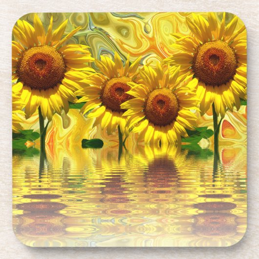 Sonnenblumen Getränkeuntersetzer (Vorderseite)