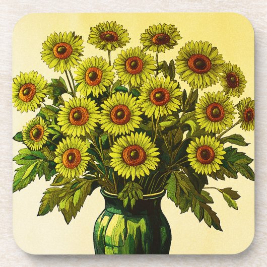 Sonnenblumen Getränkeuntersetzer (Vorderseite)