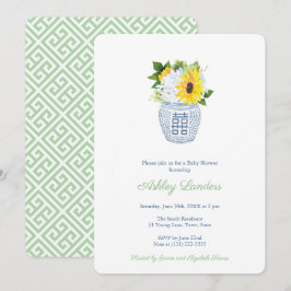 Sonnenblumen Ginger Jar Gender Neutral Baby Dusche Einladung