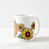 Sonnenblumen Ginger Maine Coon Cat Kaffeetasse (VorderseiteRechts)