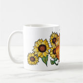 Sonnenblumen Ginger Maine Coon Cat Kaffeetasse (Links)