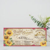 Sonnenblumen Gingham Country Picnic Brautparty Save The Date (Stehend Vorderseite)