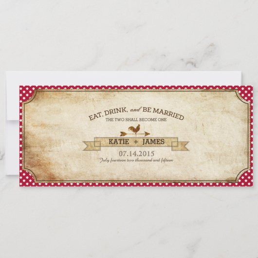 Sonnenblumen Gingham Karo Country Picnic Wedding Einladung (Rückseite)