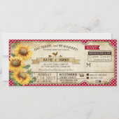 Sonnenblumen Gingham Karo Country Picnic Wedding Einladung (Vorderseite)