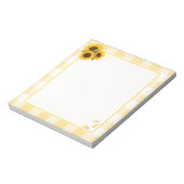 Sonnenblumen-Gingham-Notizblock Notizblock (Rotiert)