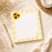 Sonnenblumen-Gingham-Notizblock Notizblock