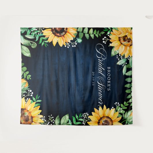 Sonnenblumen Gipskraut Brautparty Hintergrund Wandteppich (Vorderseite (Horizontal))