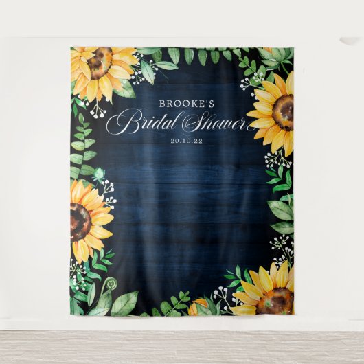 Sonnenblumen Gipskraut Brautparty Hintergrund Wandteppich (Vorderseite)