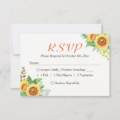 Sonnenblumen Gipskraut Rustic Wedding RSVP (Vorderseite)