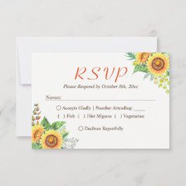 Sonnenblumen Gipskraut Rustic Wedding RSVP