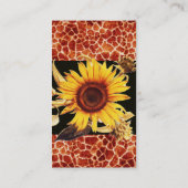 SONNENBLUMEN, GIRAFFE-HAUT UND ROTES RUBY GEMSTONE VISITENKARTE (Rückseite)