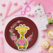 Sonnenblumen Giraffe Rosenpapier Teller (Party)